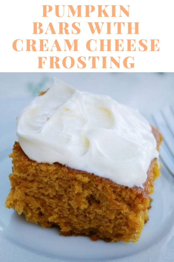 Pumpkin Bars with Cream Cheese Frosting recipe on dineanddish.net