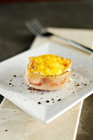 baked eggs wrapped in bacon