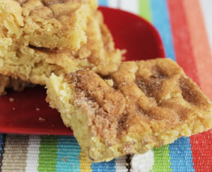 Snickerdoodle Cookie Bars recipe on dineanddish.net