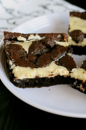 Chocolate Cheesecake Brownies from dineanddish.net