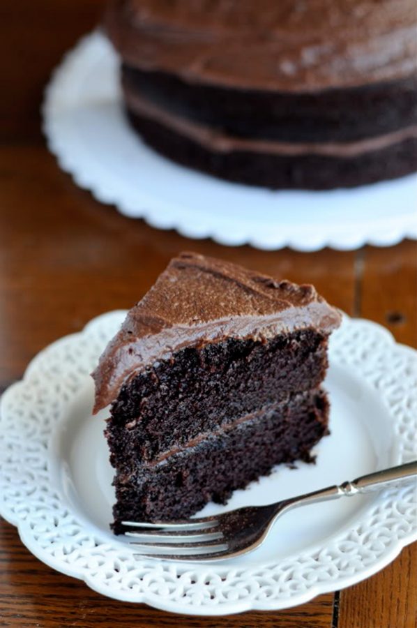 The Very Best Chocolate Cake Recipe with One Bowl Chocolate Frosting from dineanddish.net