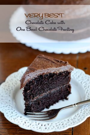 The Very Best Chocolate Cake with One Bowl Frosting from dineanddish.net. This is your new favorite Chocolate Cake Recipe!