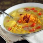 Corn and Vegetable Chowder with Chicken from dineanddish.net