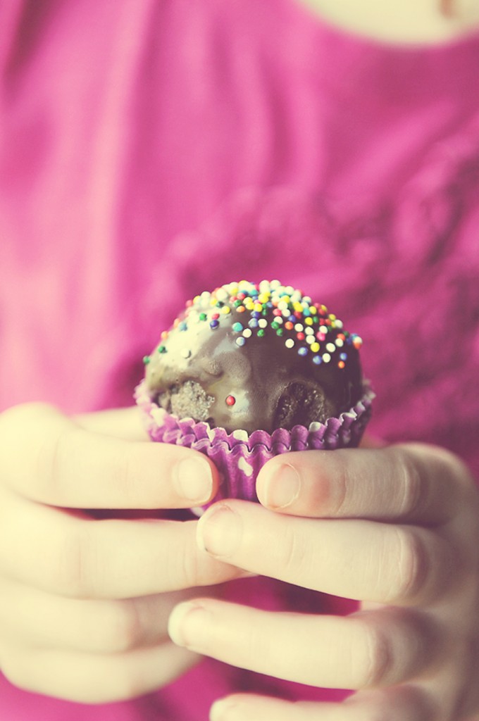 Thin Mint Cake Balls in Hand