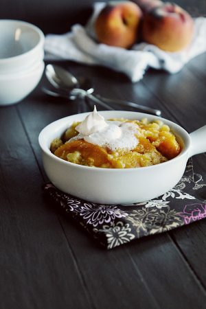 Peach Dump Cake from Dine and Dish