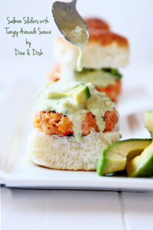 Salmon Sliders with California Avocado Sauce