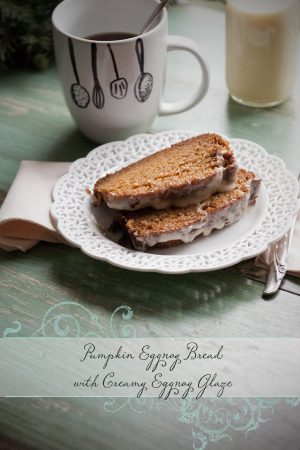 Pumpkin Eggnog Bread Recipe with Creamy Eggnog Glaze