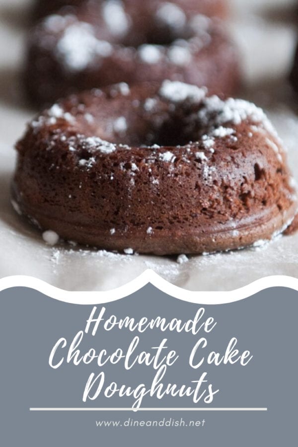 Chocolate Cake Doughnuts on Parchment Paper