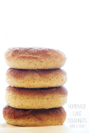 Homemade Cake Doughnuts with Biscoff Glaze www.dineanddish.net