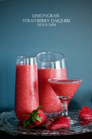 Lemongrass Strawberry Daiquiri www.dineanddish.net