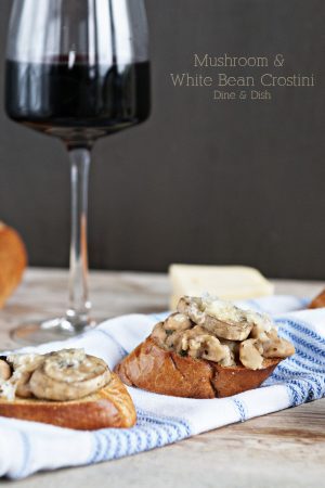 Mushroom and White Bean Crostini