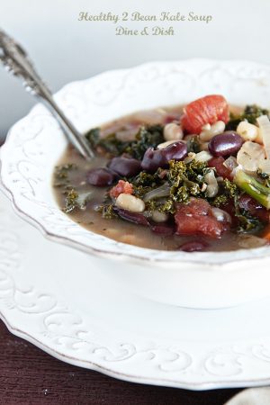 Healthy 2 Bean Kale Soup from www.dineanddish.net