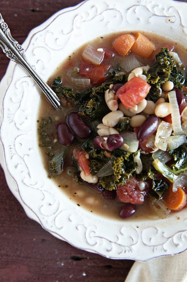 Healthy 2 Bean Kale Soup www.dineanddish.net