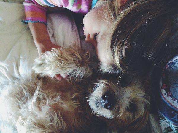 Leah and Meg sleeping in my bed