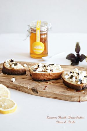 Lemon Basil Bruschetta by www.dineanddish.net