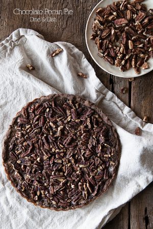 Double Chocolate Pecan Pie from www.dineanddish.net