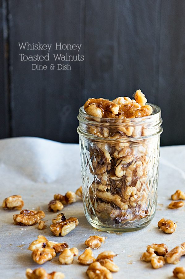 Whiskey Honey Toasted Walnuts from www.dineanddish.net