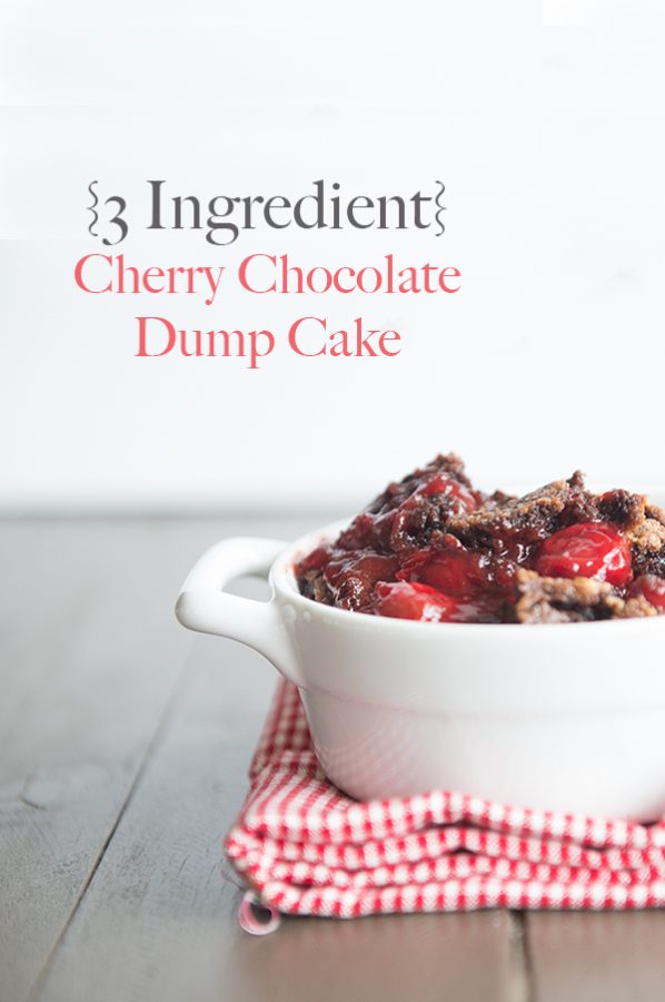 3 Ingredient Cherry Chocolate Dump Cake www.dineanddish.net