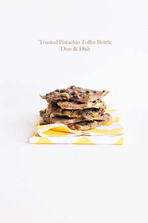 Toasted Pistachio Toffee Brittle from dineanddish.net