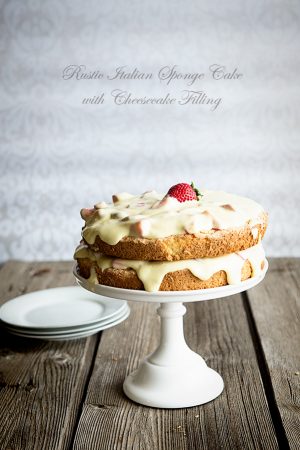 Rustic Italian Sponge Cake with Creamy Cheesecake Filling