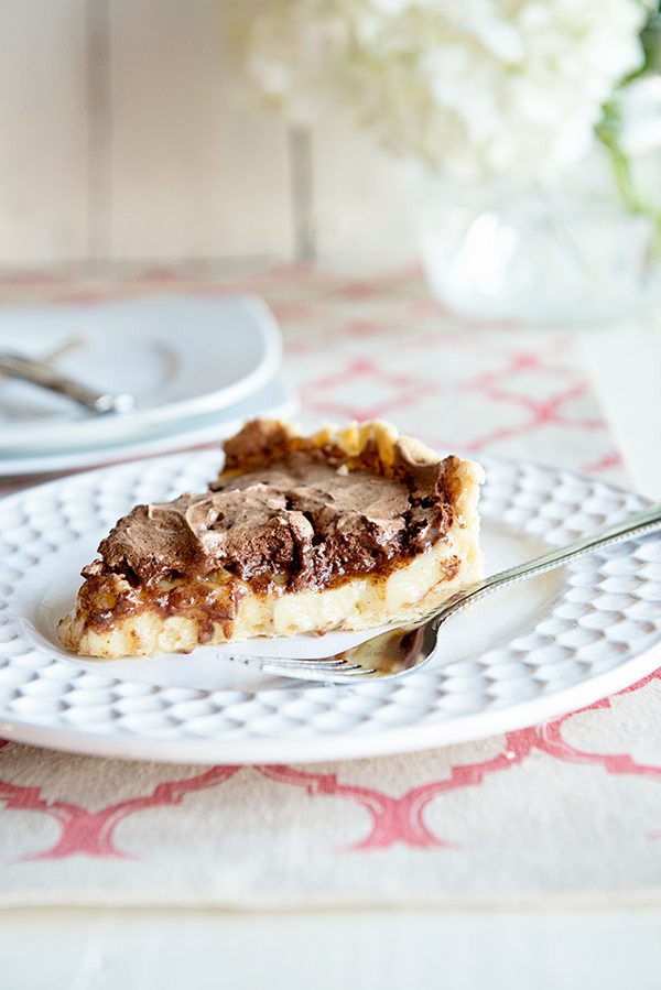 Caramel Custard Pie with fluffy Chocolate Meringue Recipe