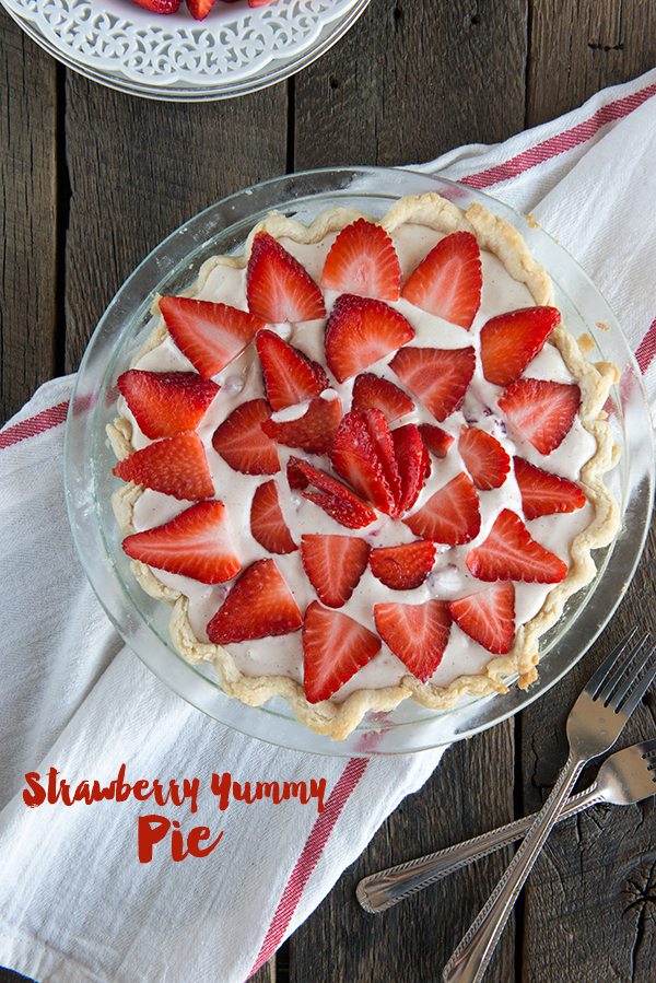 Strawberry Yummy Pie for Pi Day from dineanddish.net