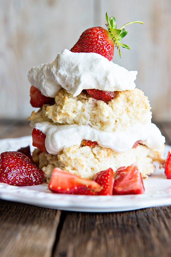 Homemade Strawberry Shortcake with Grand Mariner Whipped Cream on dineanddish.net