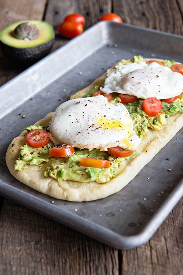 California Avocado and Egg Flatbread Recipe on dineanddish.net