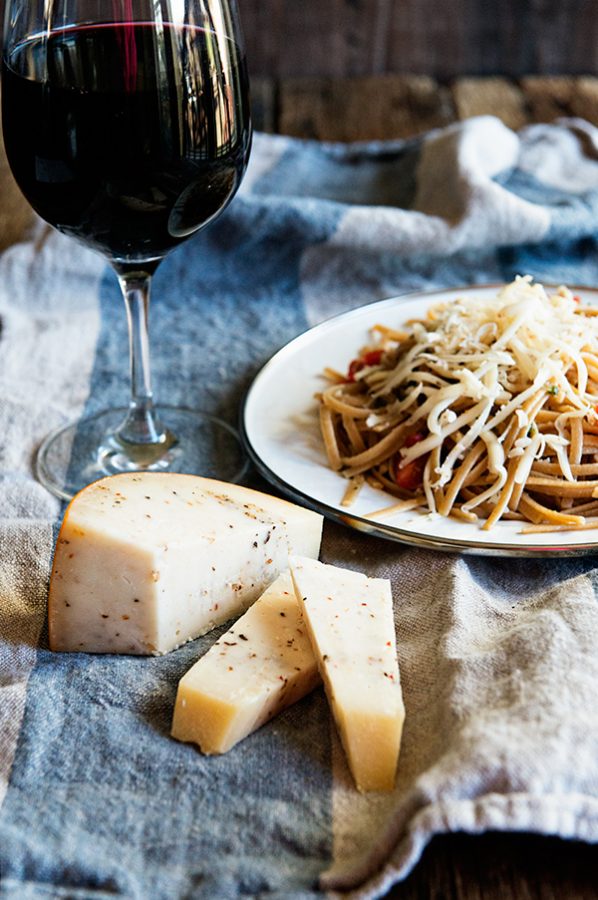 Black Pepper Parmesan Linguine paired with Malbec thanks to Cheese Cupid App