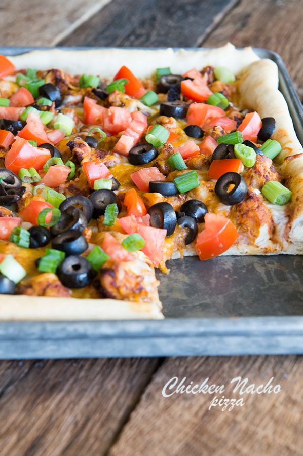 Chicken Nacho Homemade Pizza Recipe - Dine and Dish