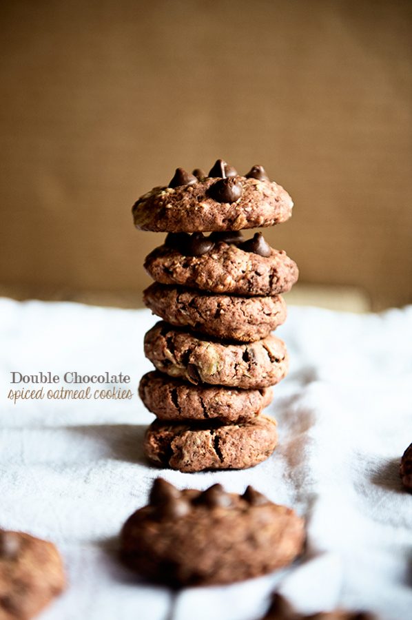 Double Chocolate Spiced Oatmeal Cookies Recipe on dineanddish.net