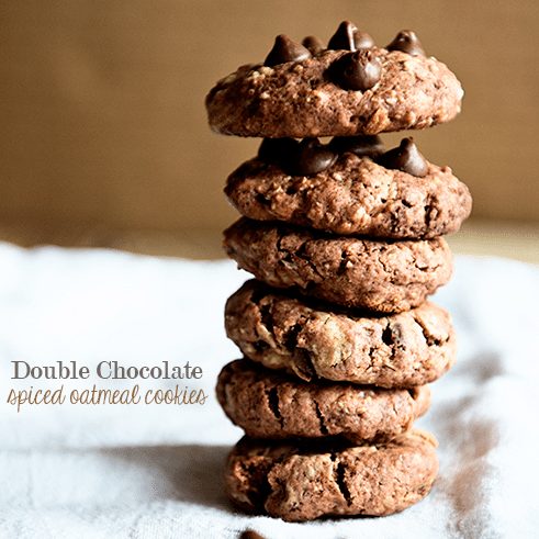 Double Chocolate Spiced Oatmeal Cookies Recipe from dineanddish.net