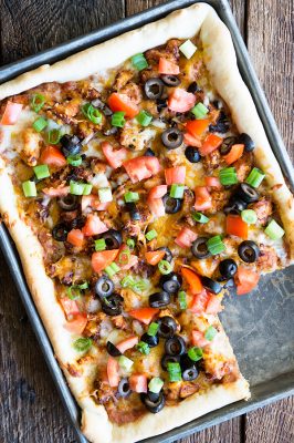 Chicken Nacho Homemade Pizza Recipe - Dine and Dish