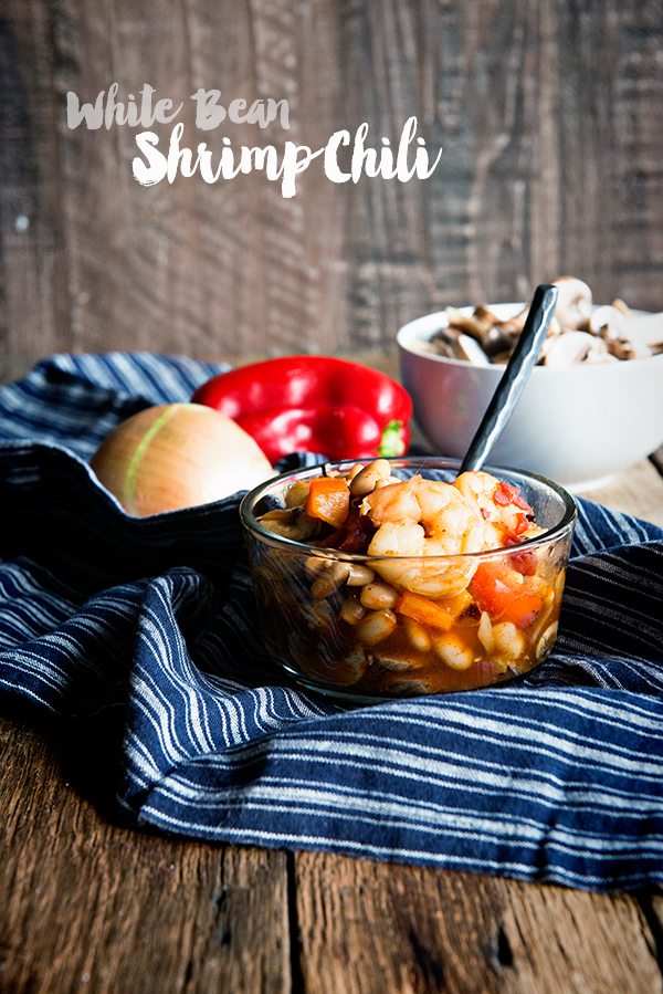 White Bean Shrimp Chili Recipe from dineanddish.net