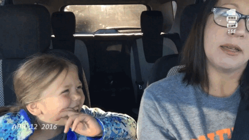 Leah and I waiting in the car singing, my 1 Second Everyday Video Project