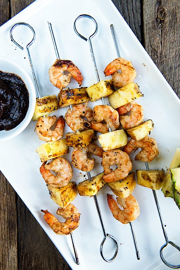 Spicy Habanero Grilled Pineapple Shrimp recipe on dineanddish.net