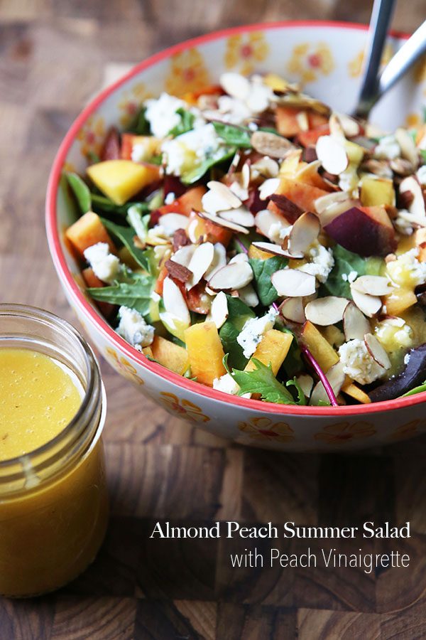Almond Peach Summer Salad with Peach Vinaigrette Recipe