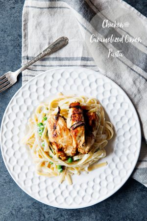 Simple Chicken and Caramelized Onion Pasta Recipe from the Five Ingredient Recipe Cookbook