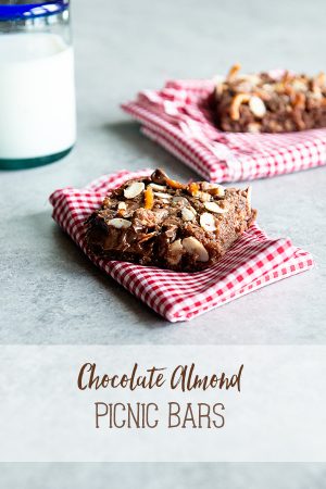 Chocolate Almond Picnic Bars Recipe on dineanddish.net