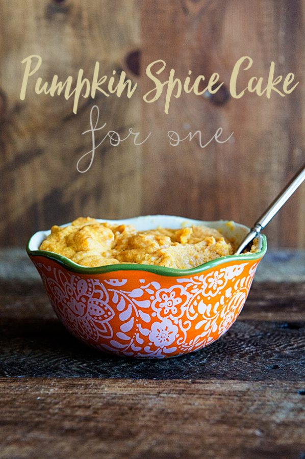 Pumpkin Spice Cake Recipe for One on dineanddish.net