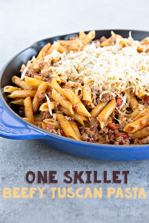 One Skillet Beefy Tuscan Pasta