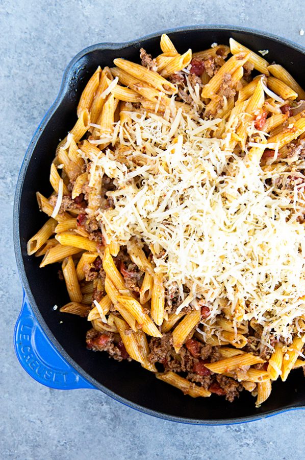 One Skillet Beefy Tuscan Pasta Recipe