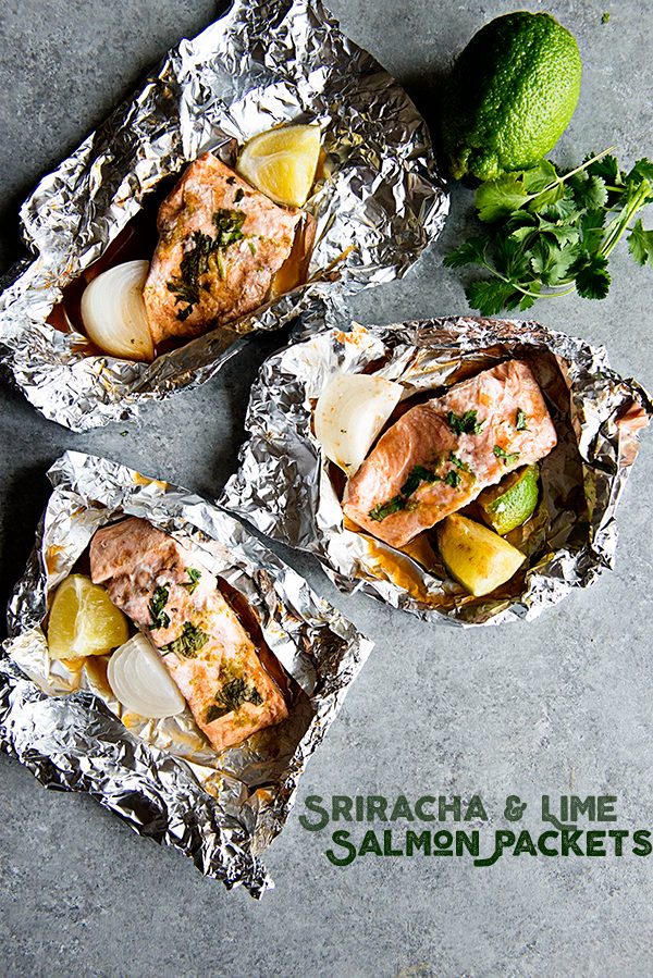 Sriracha Lime Salmon Packets Recipe from dineanddish.net