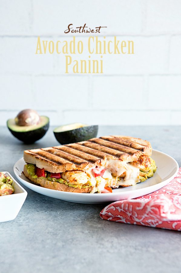 Southwest Avocado Chicken Panini Sandwich Recipe from dineanddish.net