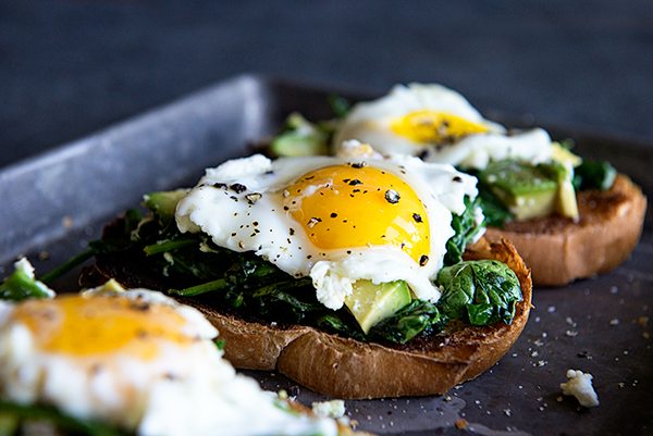 Eggs Florentine Avocado Toast Recipe - Dine and Dish