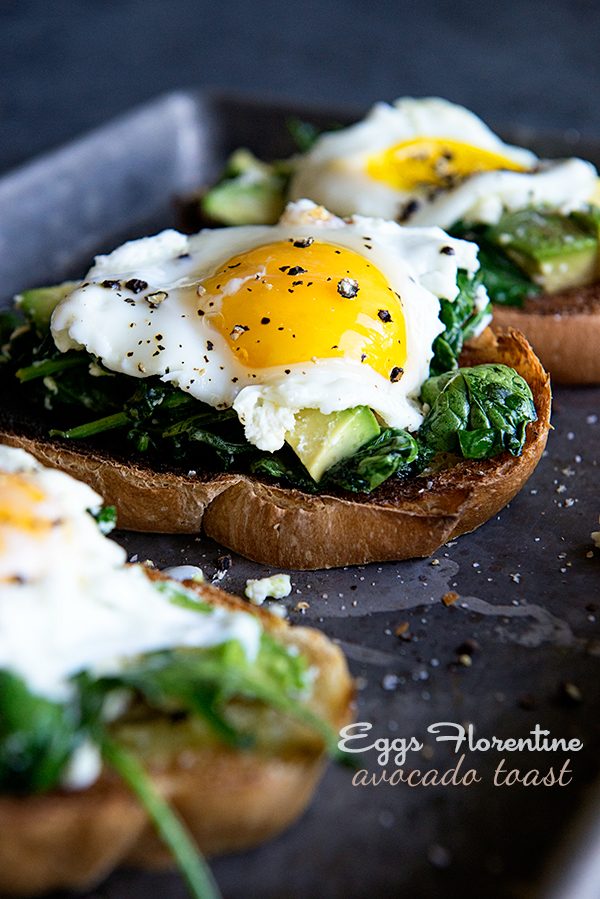 Eggs Florentine Avocado Toast Recipe from dineanddish.net