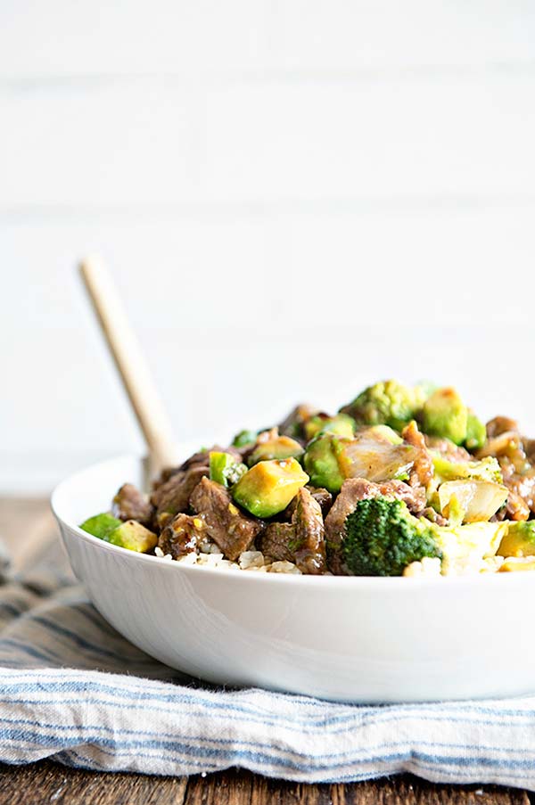 Beef Avocado and Broccoli Stir Fry