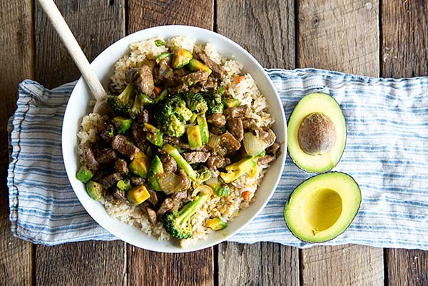 Beef and Broccoli Stir Fry with Avocado