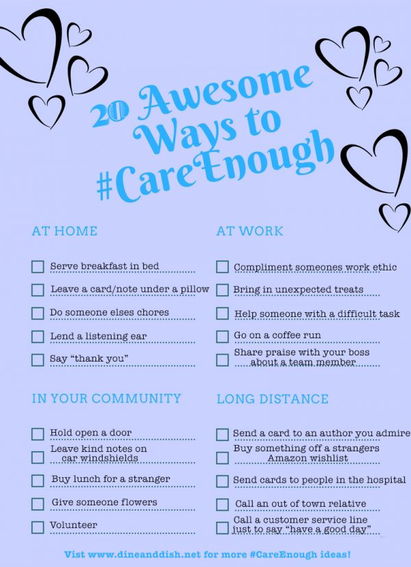 20 easy yet awesome ways to show you #CareEnough