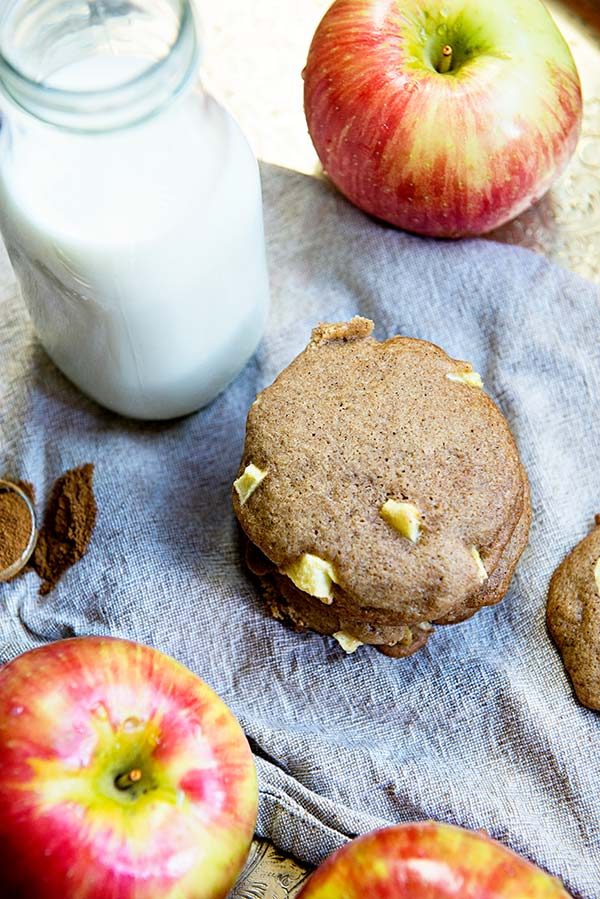 These Apple Cinnamon Cookies are the perfect soft and tender fall flavored cookie! Recipe from dineanddish.net